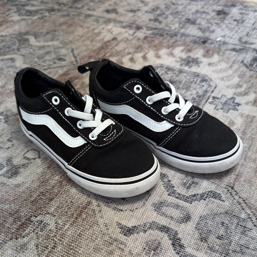 Vans Toddlers Ward Slip On Black and White Sneakers